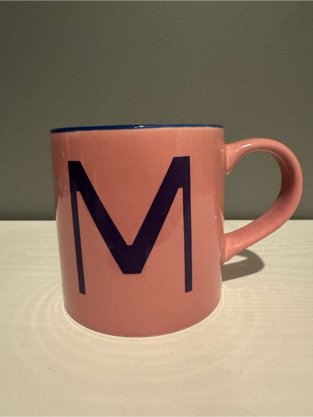 Personalized Pink Monogram 'M' Ceramic Mug